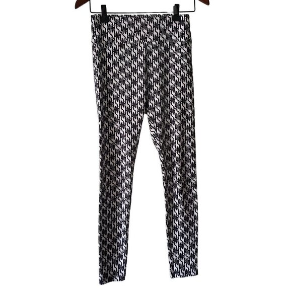 Lularoe Women's Black White Giraffe / Brown Tan Knit Leggings One Size Set of 2 - Picture 3 of 7